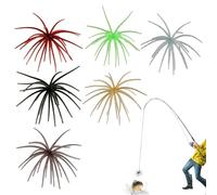 Sea Urchin Bait - Soft Tentacled Swimbait Set, 6-Piece Simulated Fishing Lures with Floating Tentacles | Sea Urchin Dice Bait for Freshwater Saltwater | Fishing Baits for Perch Mandarin Snakehead Catf