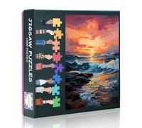 Sea Waves 1000 puzles para adultos - 70 x 50 cm rompecabezas desafiantes arte océano puesta de sol arte decoración del hogar regalo para hombres mujeres, familia actividad nocturna de juego