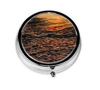 Sea Waves By Sunset, pastillero, pastillero cuadrado para bolsillo o monedero, pastillero pequeño, organizador de pastillas de viaje