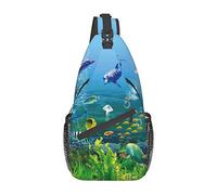 Sea World Blue Rose Sling Bag, Mochila de Hombro Paquete de Pecho Causal Crossbody Daypack para Mujeres Hombres Senderismo Viajes