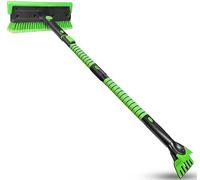 SEAAES Rascador de Cepillo de Nieve para camión de 51 Pulgadas, Mango Largo, Escoba de Nieve Extensible Resistente para SUV, raspador de Hielo para Parabrisas con Agarre de Espuma para Ventana de