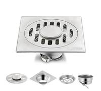 SEABABOO Desagüe De Piso Cuadrado Desagüe De Suelo De Baño 10 X 10 CM Desagüe De Ducha Cuadrado Deacero Inoxidable Antiolor Y Antiinsectos para Baño Cocina Garaje Piso (10 X 10 CM)