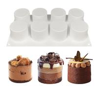 SEABABOO Molde De Silicona Forma De Cilindro 8 Cavidades De L6 X H4.5 CM Molde Cilíndrico De Silicona Para Chocolate Moldes Chocolate Cilíndrico para Hornear Postres Mousse Muffins Brownie