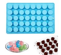 SEABABOO Moldes Cilíndrico de Silicona para Caramelos, 40 Cavidades 2 cm Molde Redondos de Silicona, Molde Cilíndrico de Chocolate para Gomoso Fondant Cubo de Hielo, Azul, 1 Pieza (2cm)