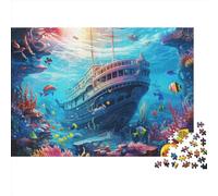 Seabed A School of Fish (5) Rompecabezas Imposible,desafío for Adults Juego Educativo 1000 Piezas Obra De Arte De Juego De para Adultos Y Niños A Partir De 12 Años 300pcs (40x28cm)