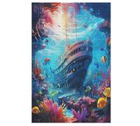 Seabed A School of Fish Puzzle de madera, 1000 piezas, puzles para adultos, rompecabezas imposible, juego de mesa para niños (78 x 53 cm)
