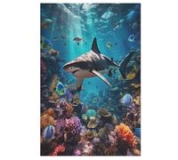 Seabed A School of Fish Puzzle para adultos, 1000 piezas, tablero reciclado de alta calidad para aprender, juguetes educativos, juegos familiares, puzzle de madera para niños (78 x 53 cm)