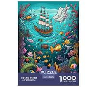 Seabed A School of Peces Puzzle Imposible,desafío for Adults Arte Entretenimiento Creativo 1000 Piezas Obra De artee De Juego De para Adultos, Regalos A Parteir De 14 Años 38x26cm/1000pcs
