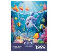 Seabed A School of Peces Puzzle Imposible,desafío para Adultos Animales Entretenimiento Creativo 1000 Piezas Obra De artee De Juego De para Adultos, Regalos A Parteir De 14 Años 38x26cm/1000pcs