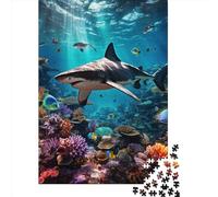 Seabed A School of Pez Puzzle Imposible,desafío para Adultos Entretenimiento Creativo 1000 Piezas Obra De Arte De Juego De para Adultos Y Niños 1000pcs (75x50cm)