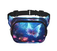 Seabed Butterfly - Bolsa de hombro de viaje para fitness, moderna e informal, riñonera cuadrada de doble capa, color negro, talla única, Negro, One Size