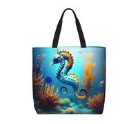 Seabed Coral Seabed - Bolsas de mano casuales para mujer, reutilizables, bolsas de compras multifunción de gran capacidad
