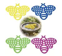 Seaboo - Bebedero de abejas, 4 piezas, espuma isla flotante, abejas, estación de agua, abeja, forma de mariposa, diseño de nido de abeja y jardín, balcón, terraza, multicolor