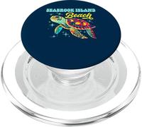 Seabrook Island Beach SC Artistic Sea Turtle Retro PopSockets PopGrip para MagSafe