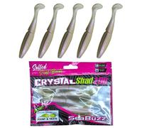 SEABUZZ Juego de cebos de pesca de goma para peces de goma, 5 unidades x 100 mm, cebo de goma para bagre, lucioperca y lucioperca, cebo artificial para trucha y perca, juego de pesca de peces