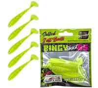 SEABUZZ Juego de cebos de pesca de goma para peces de goma, 5 unidades x 65 mm, cebo de goma para bagre, lucioperca y lucioperca, cebo artificial para trucha y perca, juego de pesca de peces