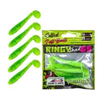 SEABUZZ Juego de cebos de pesca de goma para peces de goma, 5 unidades x 65 mm, cebo de goma para bagre, lucioperca y lucioperca, cebo artificial para trucha y perca, juego de pesca de peces