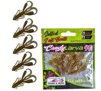 SEABUZZ Juego de señuelos de pesca Candy Larva, 5 unidades x 48 mm, lucio, trucha, perca, cebo de goma, cebo artificial para bagre y lucioperca, juego de pesca de peces depredadores, equipo de pesca