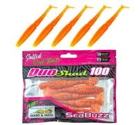 SEABUZZ Juego de señuelos de pesca Duo Shad 5 unidades x 100 mm - Lucio trucha perca cebo de goma - Señuelo artificial para lucioperca y siluro - Juego de pesca de peces depredadores - Equipo de pesca