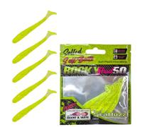 SEABUZZ Juego de señuelos de pesca Rocky Shad, 5 unidades x 50 mm, cebo de goma para lucio, lucioperca, siluro, trucha y perca, juego de pesca de peces depredadores, equipo de pesca de agua dulce y