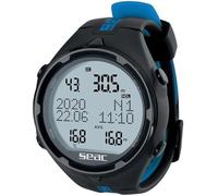 SEAC Action HR, computadora de buceo de alta resistencia con modo de buceo y apnea, cuaderno de registro de buceo, planificador de buceo, alarmas de seguridad, HR, negro/azul, estándar
