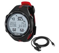 SEAC Action, Ordenador para Buceo con Botella y apnea, Diario de inmersiones, planificador, alarmas de Seguridad, Negro/Rojo HR +USB