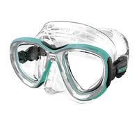 SEAC Afrodite - Máscara de Buceo de Bajo Volumen con Lentes de Cristal Templado 3 mm, Faldón de Silicona Suave, Hebilla 3D Ajustable y Compatible con Lentes Ópticas Correctivas (-1.0 a -6.0)