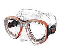 SEAC Afrodite - Máscara de Buceo de Bajo Volumen con Lentes de Cristal Templado 3 mm, Faldón de Silicona Suave, Hebilla 3D Ajustable y Compatible con Lentes Ópticas Correctivas (-1.0 a -6.0)