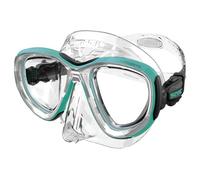 SEAC Afrodite - Máscara de Buceo de Bajo Volumen con Lentes de Cristal Templado 3 mm, Faldón de Silicona Suave, Hebilla 3D Ajustable y Compatible con Lentes Ópticas Correctivas (-1.0 a -6.0)
