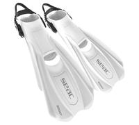 SEAC Boost - Aletas de Snorkel y Buceo con Correa elástica Tipo Bungee Ultrapractica | para Usar Incluso Sin Escarpines o Calcetines | Extra Ligeras, Suela Antideslizante