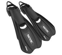 SEAC Boost - Aletas de Snorkel y Buceo con Correa elástica Tipo Bungee Ultrapractica | para Usar Incluso Sin Escarpines o Calcetines | Extra Ligeras, Suela Antideslizante