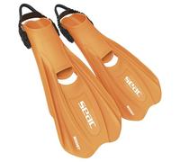 SEAC Boost - Aletas de Snorkel y Buceo con Correa elástica Tipo Bungee Ultrapractica | para Usar Incluso Sin Escarpines o Calcetines | Extra Ligeras, Suela Antideslizante