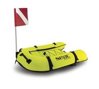 Seac Flotador inflable Bridge para apnea y pesca submarina, correas para hombros, 95x70 cm, amarillo
