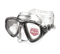 SEAC Clear - Máscara de Buceo de Silicona con Doble Lente | Máscara Antivaho de Bajo Volumen para Buceo y Snorkel, Negro/Transparente