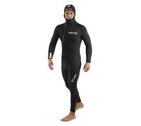 SEAC Club Man Traje de Neopreno de 7 mm con Capucha integrada, Protectores Powertex en Hombros, Rodilleras y Zona Lumbar, Men's, Negro, L