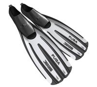 Seac Fuga Aletas de Buceo y Snorkel para Adultos con Zapatilla Cerrada, Fabricado en Italia, blanco, 42/43