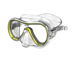 Seac Giglio MD, Máscara a lente única para Buceo y Snorkeling, Unisex niños, transparente/amarillo, Small