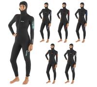 SEAC Liberty Long Lady - Traje húmedo monopieza para Mujer de 5 mm con Capucha integrada, Neopreno Resistente, Refuerzos Supratex, Cremallera Frontal y en Tobillos, Tallas por Colores