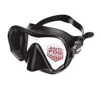 SEAC Pura - Máscara de Buceo de Silicona sin Marco y con Lente Única | Máscara Antivaho de Volumen reducido para Buceo y Snorkel con Hebilla 3D, Negro