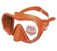 SEAC Pura - Máscara de Buceo de Silicona sin Marco y con Lente Única | Máscara Antivaho de Volumen reducido para Buceo y Snorkel con Hebilla 3D, Naranja