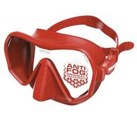 SEAC Pura - Máscara de Buceo de Silicona sin Marco y con Lente Única | Máscara Antivaho de Volumen reducido para Buceo y Snorkel con Hebilla 3D, Rojo