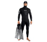 Seac Royal 3.5mm, Traje de Neopreno biforado de 3.5 mm para Buceo o apnea, Pantalon y Chaqueta con Capucha, Negro, XXXL