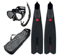 SEAC Seac Motus Tris - Seac Motus Tris, Juego de Buceo Libre y Pesca submarina con Aletas largas SEAC Motus, máscara de Buceo SEAC One y esnórquel SEAC Jet, Bolsa de Hombro incluida Unisex Adulto