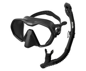 SEAC Set bis Icona Dry, Máscara Sin Marco y Esnórquel Dry Buceo