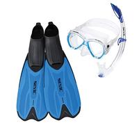 SEAC Set Spinta, Conjunto de Snorkeling con máscara de Buceo, Snorkel y Aletas, para Adultos y niños