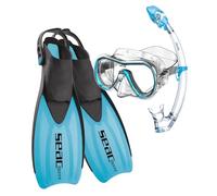SEAC Set Sprint Dry Paquete con máscara de Buceo, esnórquel y Aletas de talón Abierto, para niños y Adultos, Juventud Unisex