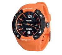 SEAC Sporty Reloj Agua asta 100 MT, Caja en Acero Inoxidable, resistiente Correa en Goma, Unisex-Adult, Anaranjado, estándar