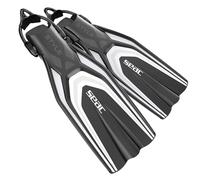 SEAC Style S Aletas de Buceo con Correa para Uso Profesional y recreativo, Unisex, Blanco, XL