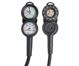 SEAC Sub 0000A/396 : Consola con Barometro, Profundimetro y Brujula Buceo, Negro, Estándar