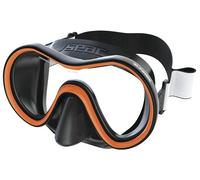 SEAC Sunrise máscara de Buceo y Snorkel de una Sola Cara de Vidrio Templado con Hebilla 3D, con Casco de Tela o Silicona, Unisex Adulto